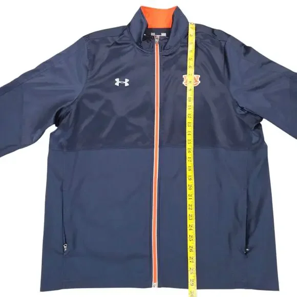 Under Armour Auburn University Jacket Men Large Blue Orange Full Zip Lightweight - Picture 12 of 14